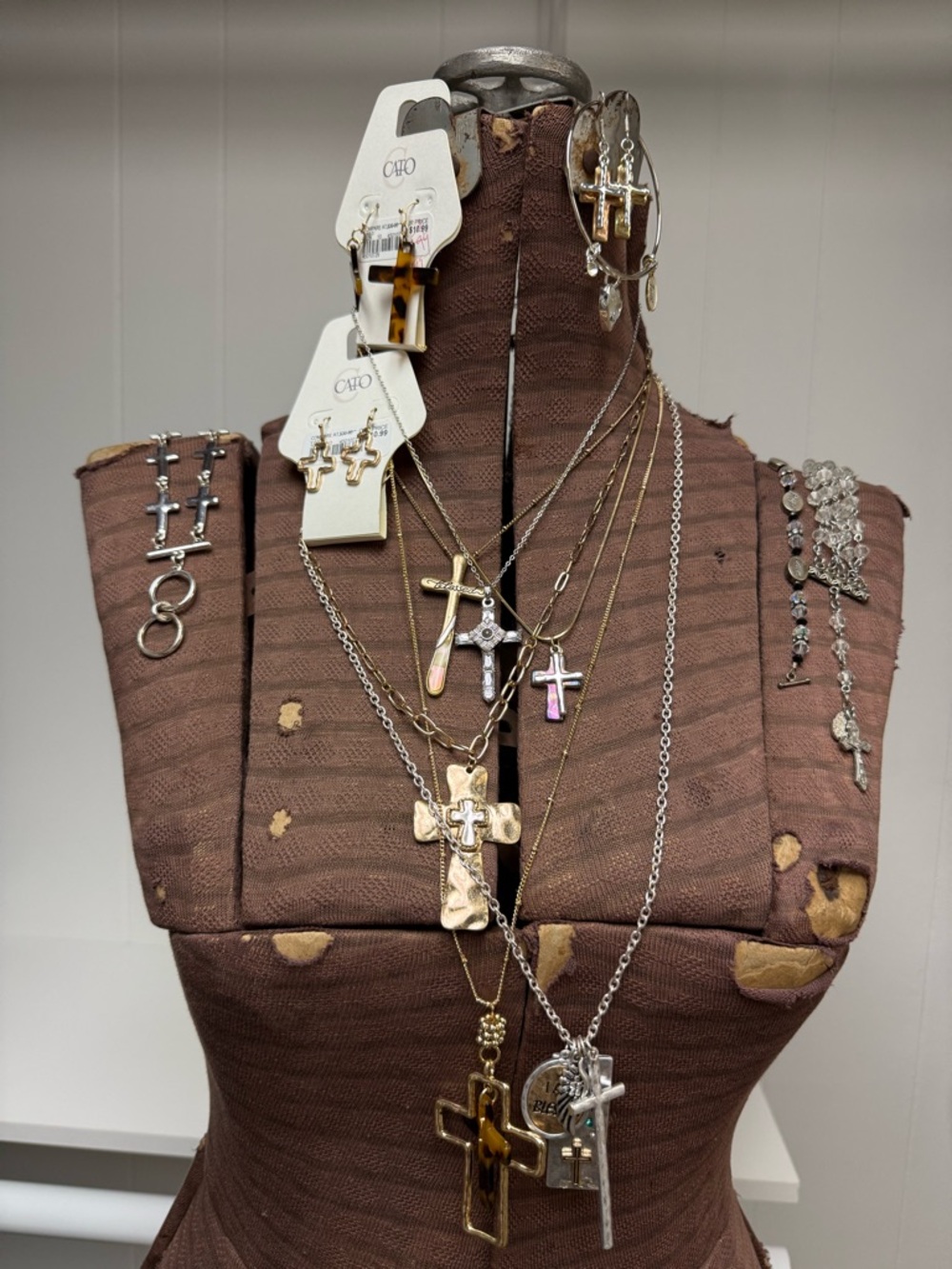 Mixed Lot of Religious & Cross Jewelry (Vintage to NWT) The Lord's Prayer